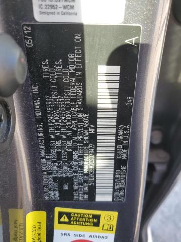 Photo 12 VIN: 5TDZK3EH2CS078427 - TOYOTA HIGHLANDER 