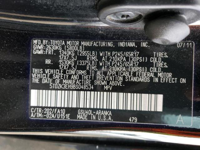 Photo 12 VIN: 5TDZK3EH9BS048534 - TOYOTA HIGHLANDER 