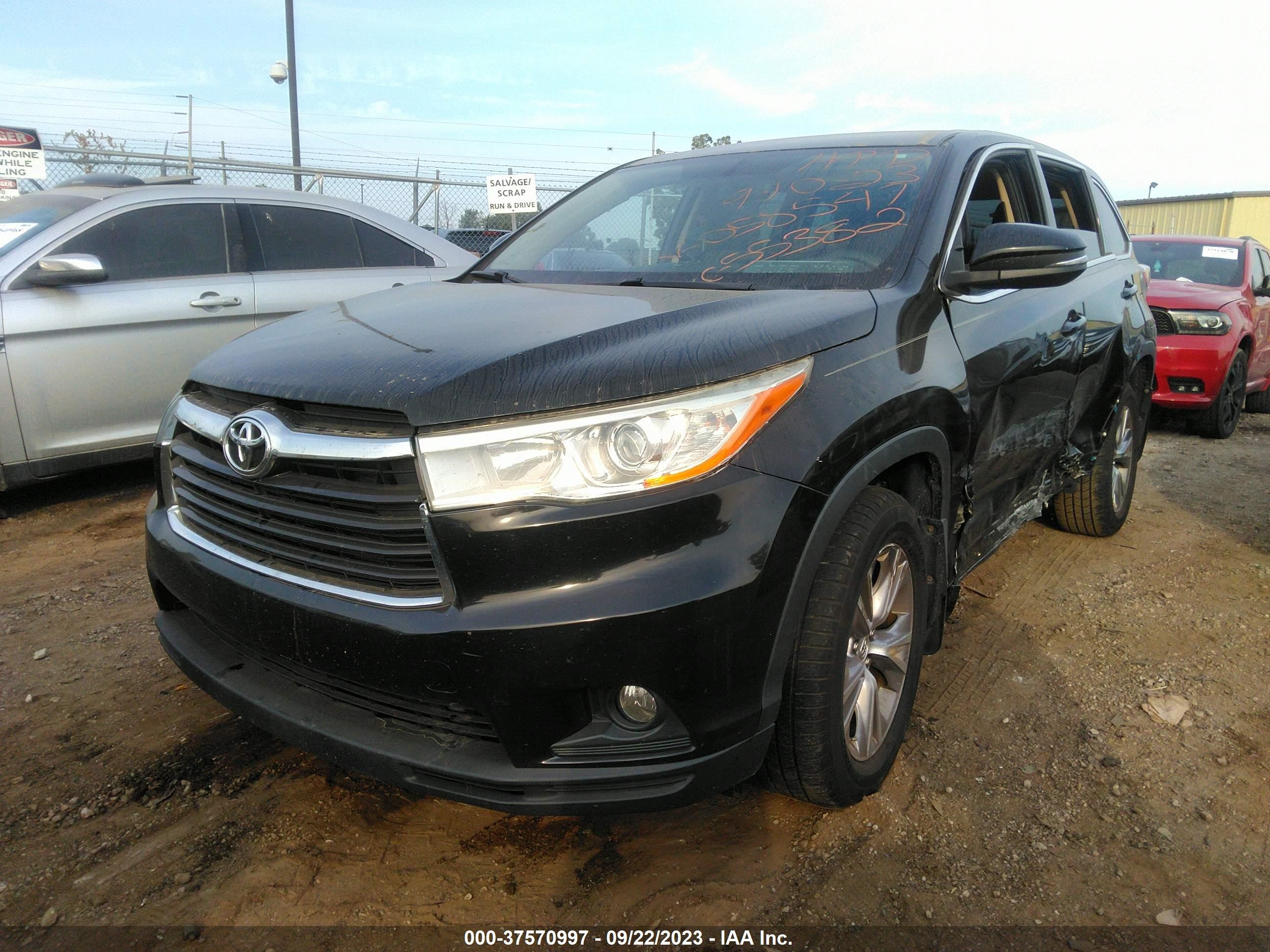 Photo 1 VIN: 5TDZKRFH3FS058547 - TOYOTA HIGHLANDER 