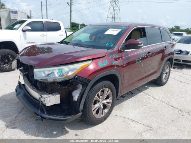 Photo 1 VIN: 5TDZKRFH4FS106024 - TOYOTA HIGHLANDER 