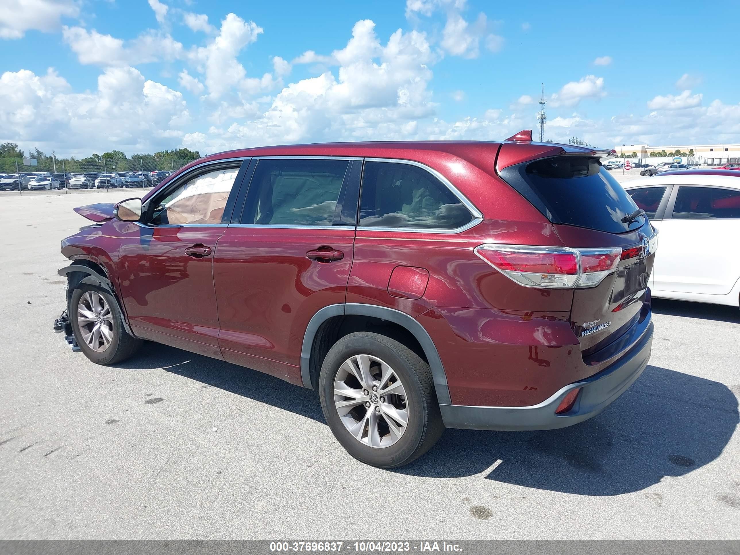 Photo 2 VIN: 5TDZKRFH9GS129459 - TOYOTA HIGHLANDER 