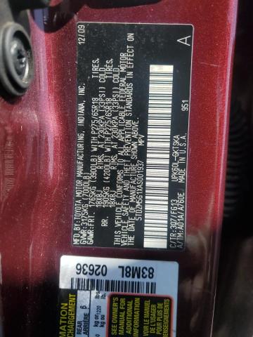 Photo 13 VIN: 5TDZM5G1XAS001937 - TOYOTA SEQUOIA SR 