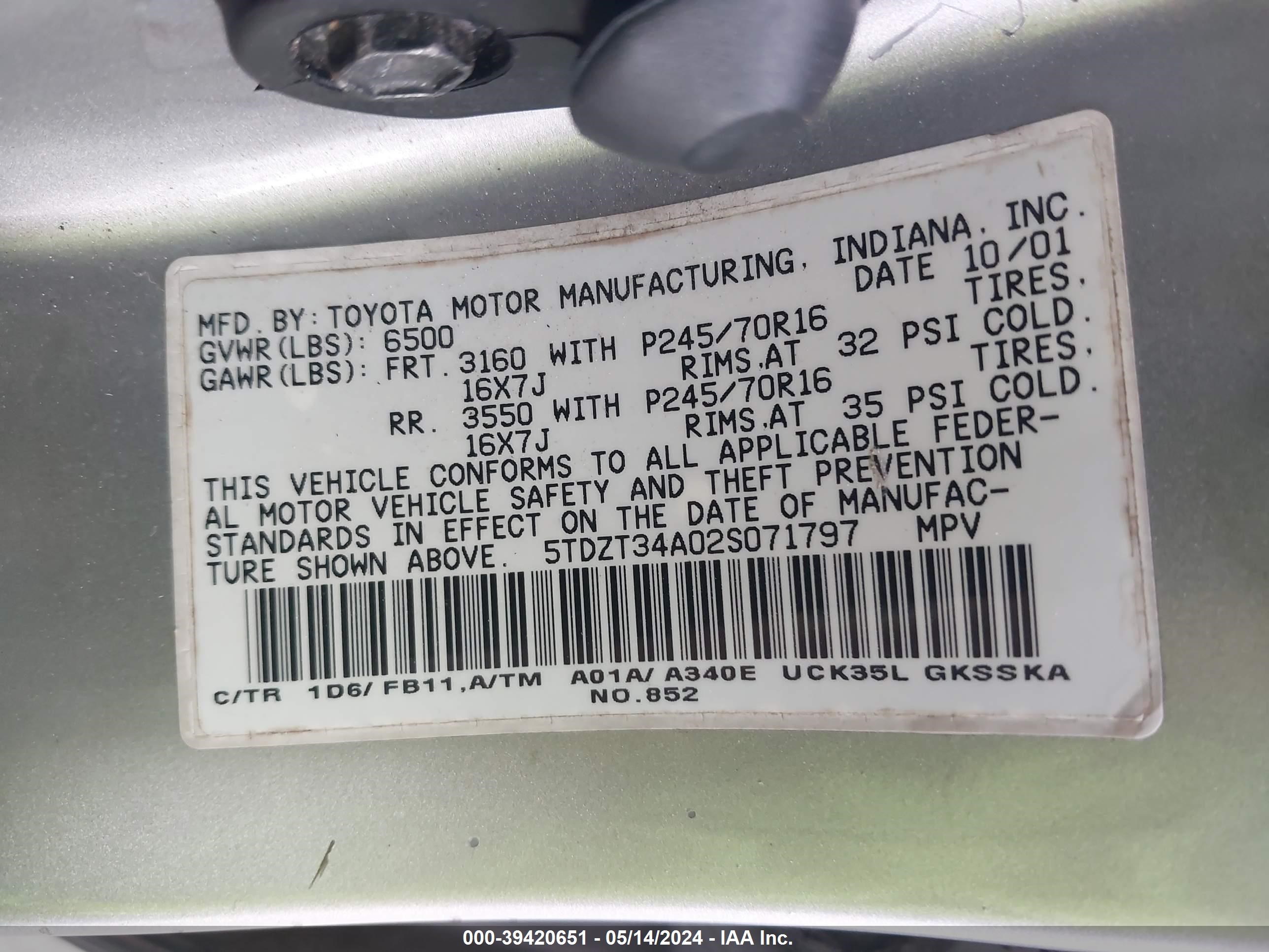 Photo 8 VIN: 5TDZT34A02S071797 - TOYOTA SEQUOIA 