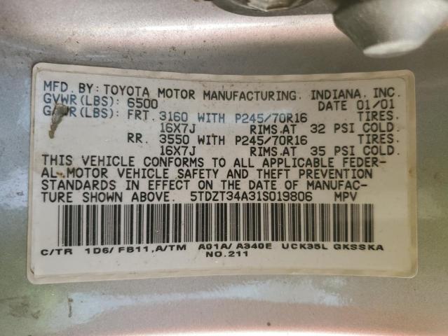 Photo 12 VIN: 5TDZT34A31S019806 - TOYOTA SEQUOIA SR 