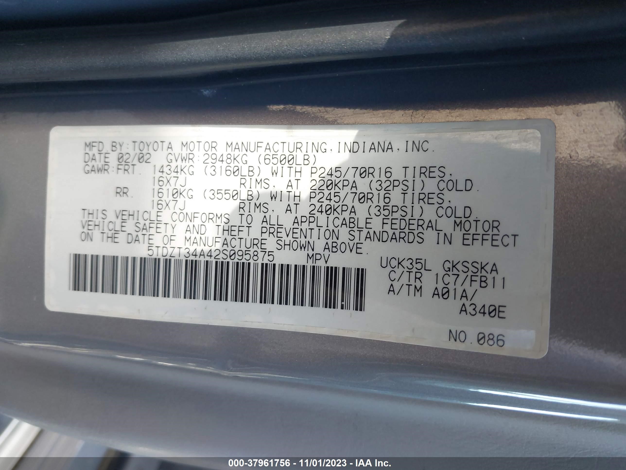 Photo 8 VIN: 5TDZT34A42S095875 - TOYOTA SEQUOIA 