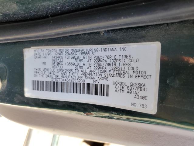 Photo 12 VIN: 5TDZT34A54S213239 - TOYOTA SEQUOIA SR 