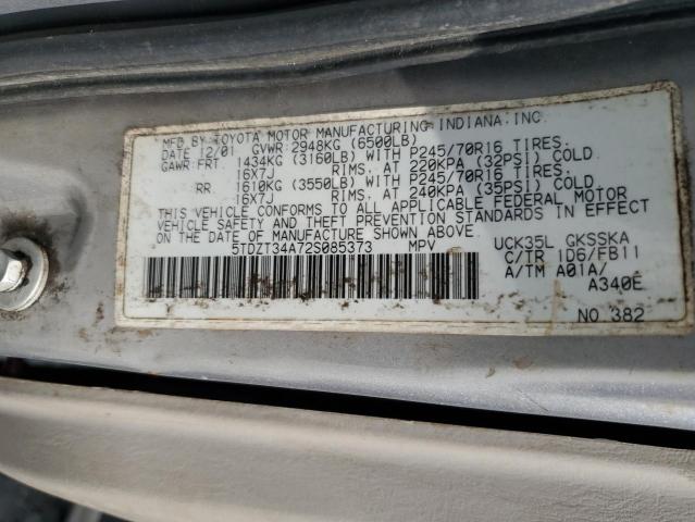 Photo 12 VIN: 5TDZT34A72S085373 - TOYOTA SEQUOIA SR 