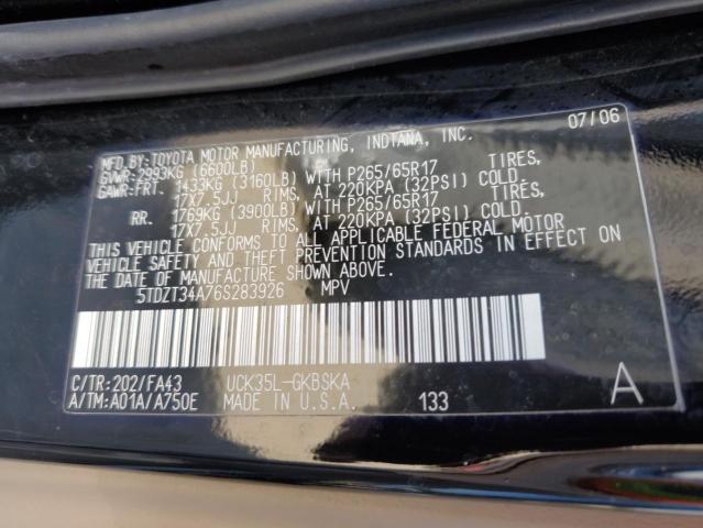 Photo 12 VIN: 5TDZT34A76S283926 - TOYOTA SEQUOIA SR 