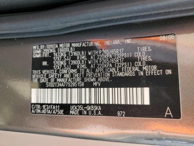 Photo 12 VIN: 5TDZT34A77S285158 - TOYOTA SEQUOIA 