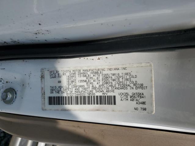 Photo 12 VIN: 5TDZT34A93S170586 - TOYOTA SEQUOIA 