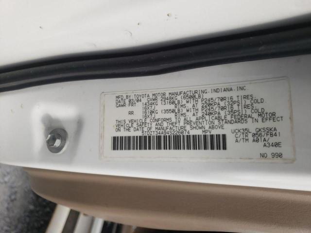 Photo 9 VIN: 5TDZT34A94S226074 - TOYOTA SEQUOIA SR 