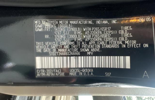 Photo 9 VIN: 5TDZT34AX6S266666 - TOYOTA SEQUOIA SR 