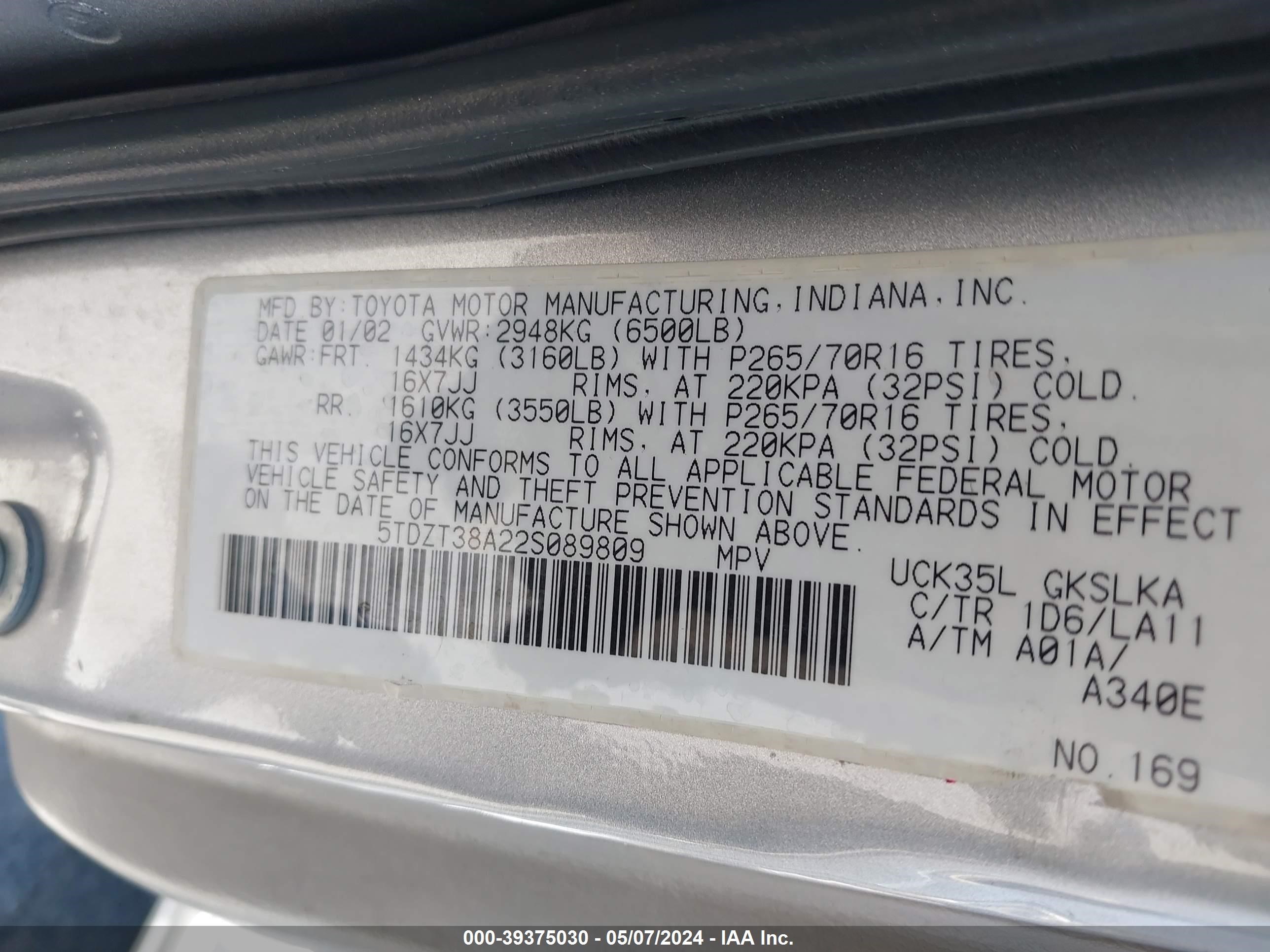 Photo 8 VIN: 5TDZT38A22S089809 - TOYOTA SEQUOIA 