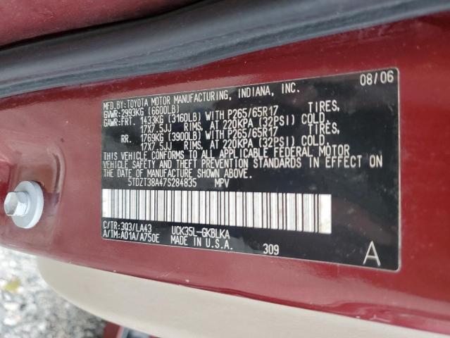 Photo 12 VIN: 5TDZT38A47S284835 - TOYOTA SEQUOIA LI 