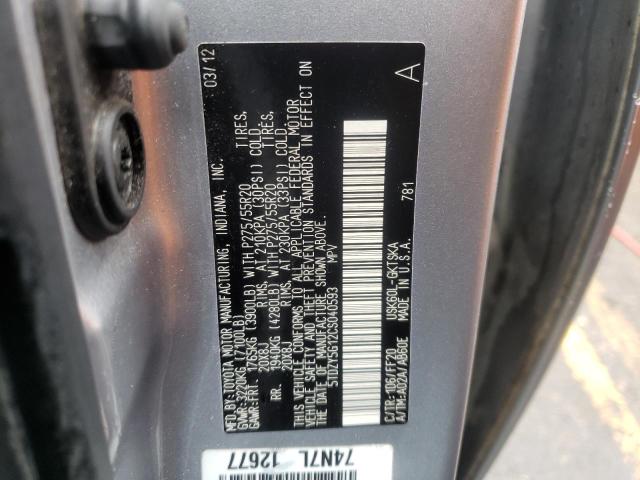 Photo 12 VIN: 5TDZY5G12CS040593 - TOYOTA SEQUOIA SR 