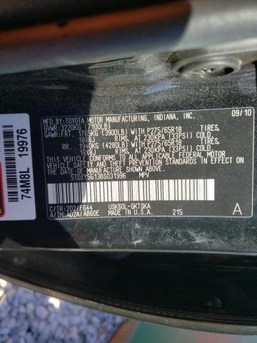 Photo 9 VIN: 5TDZY5G13BS031996 - TOYOTA SEQUOIA SR 