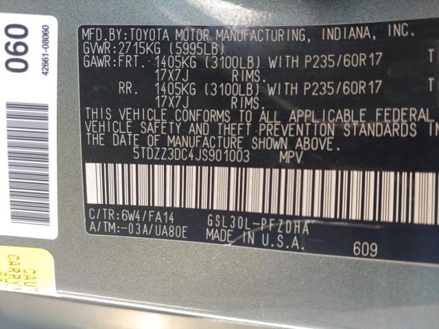 Photo 9 VIN: 5TDZZ3DC4JS901003 - TOYOTA SIENNA 