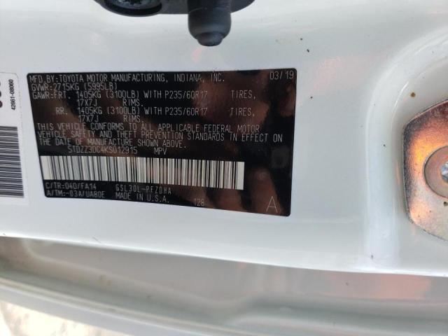 Photo 9 VIN: 5TDZZ3DC4KS012915 - TOYOTA SIENNA 