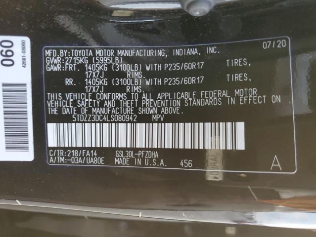 Photo 12 VIN: 5TDZZ3DC4LS080942 - TOYOTA SIENNA L 