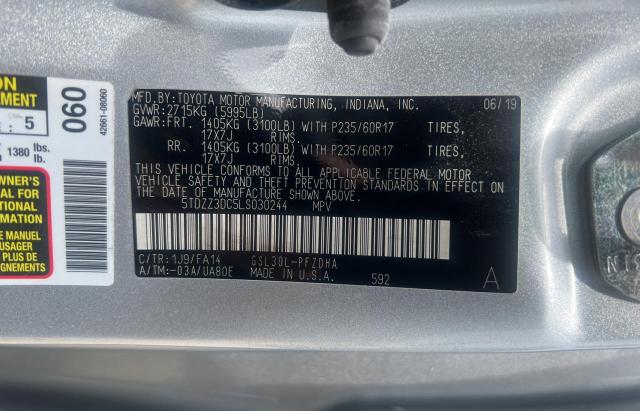 Photo 9 VIN: 5TDZZ3DC5LS030244 - TOYOTA SIENNA L 