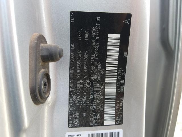 Photo 9 VIN: 5TDZZ3DC6KS989781 - TOYOTA SIENNA 