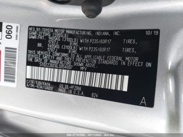 Photo 8 VIN: 5TDZZ3DC6LS054097 - TOYOTA SIENNA 