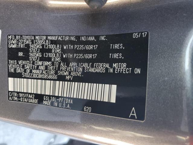 Photo 13 VIN: 5TDZZ3DC8HS858666 - TOYOTA SIENNA 