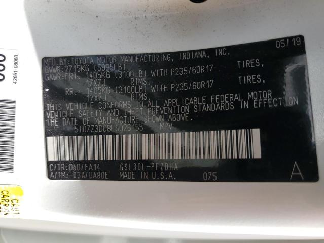 Photo 12 VIN: 5TDZZ3DC8LS026155 - TOYOTA SIENNA L 