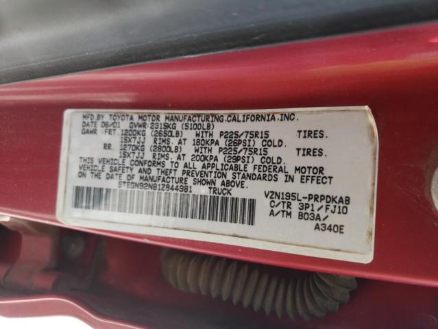 Photo 9 VIN: 5TEGN92N81Z844981 - TOYOTA TACOMA DOU 