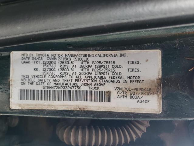 Photo 11 VIN: 5TEHN72N23Z247756 - TOYOTA TACOMA 