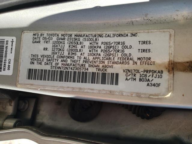 Photo 11 VIN: 5TEHN72N74Z305734 - TOYOTA TACOMA DOU 