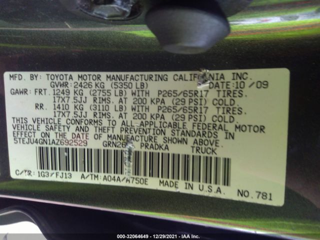 Photo 8 VIN: 5TEJU4GN1AZ692529 - TOYOTA TACOMA 