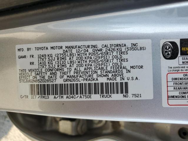 Photo 11 VIN: 5TEJU62N85Z028527 - TOYOTA TACOMA 