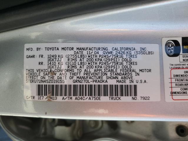 Photo 11 VIN: 5TEKU72N45Z019155 - TOYOTA TACOMA DOU 