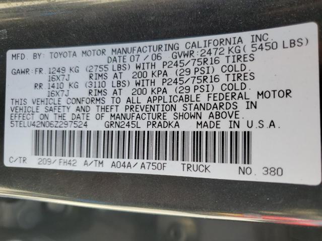 Photo 11 VIN: 5TELU42N06Z297524 - TOYOTA TACOMA DOU 