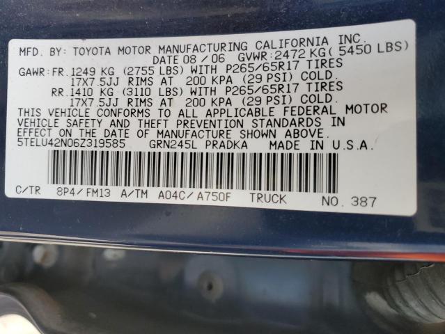 Photo 11 VIN: 5TELU42N06Z319585 - TOYOTA TACOMA DOU 