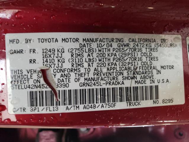 Photo 11 VIN: 5TELU42N45Z009390 - TOYOTA TACOMA DOU 