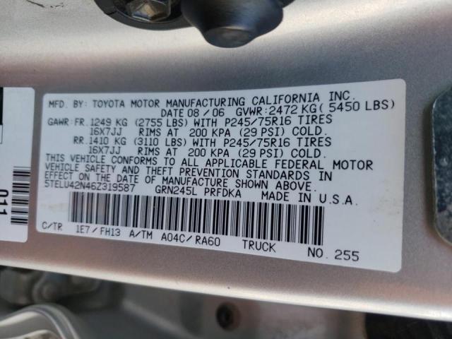 Photo 9 VIN: 5TELU42N46Z319587 - TOYOTA TACOMA DOU 