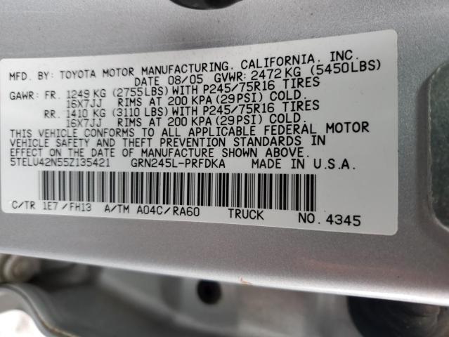 Photo 11 VIN: 5TELU42N55Z135421 - TOYOTA TACOMA 