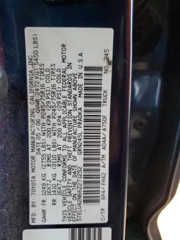 Photo 11 VIN: 5TELU42N66Z271252 - TOYOTA TACOMA DOU 