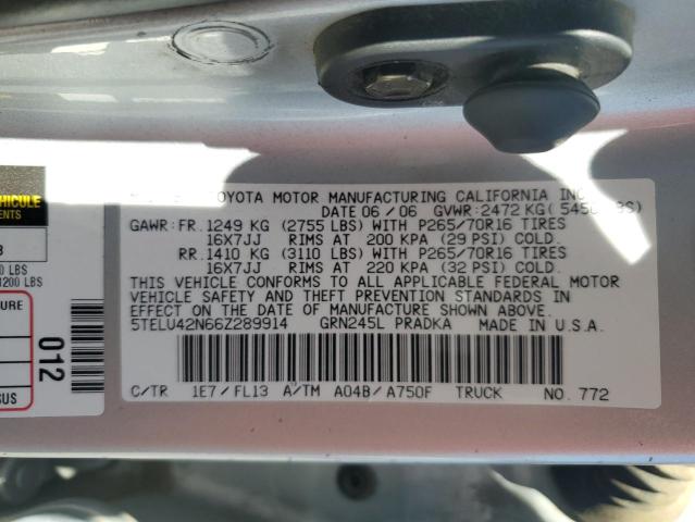 Photo 12 VIN: 5TELU42N66Z289914 - TOYOTA TACOMA DOU 