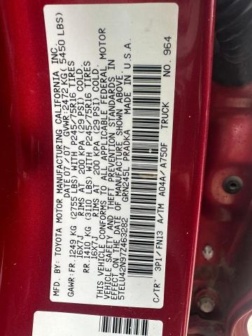 Photo 9 VIN: 5TELU42N97Z463282 - TOYOTA TACOMA DOU 