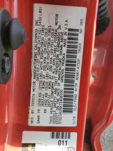 Photo 11 VIN: 5TELU42NX7Z408100 - TOYOTA TACOMA DOU 