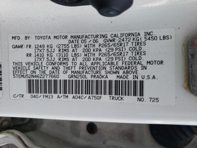 Photo 12 VIN: 5TEMU52N46Z277660 - TOYOTA TACOMA 