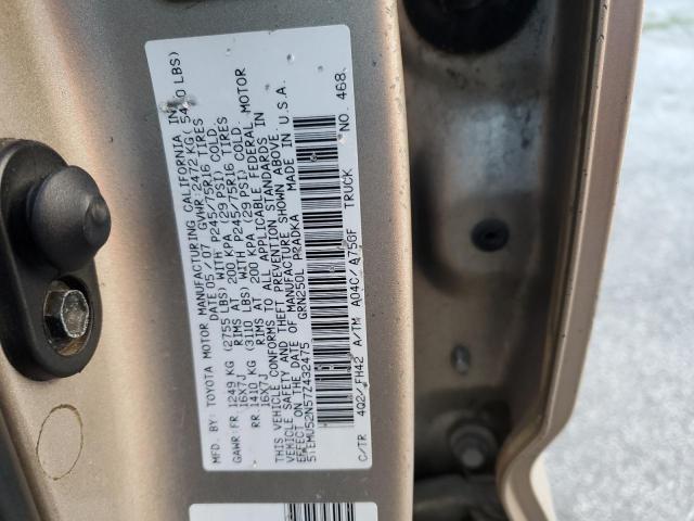 Photo 12 VIN: 5TEMU52N57Z432475 - TOYOTA TACOMA DOU 