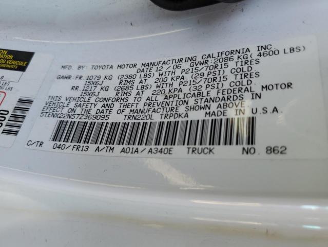 Photo 12 VIN: 5TENX22N57Z369095 - TOYOTA TACOMA 