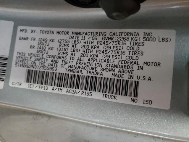 Photo 11 VIN: 5TENX62N37Z355963 - TOYOTA TACOMA 