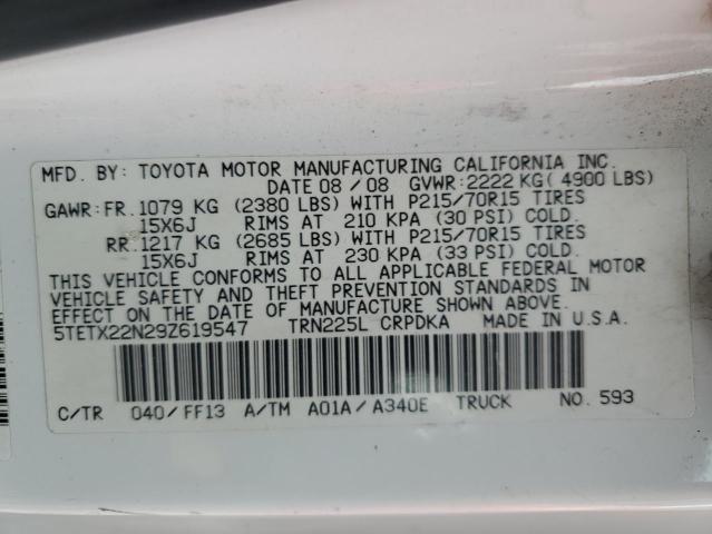 Photo 11 VIN: 5TETX22N29Z619547 - TOYOTA TACOMA 