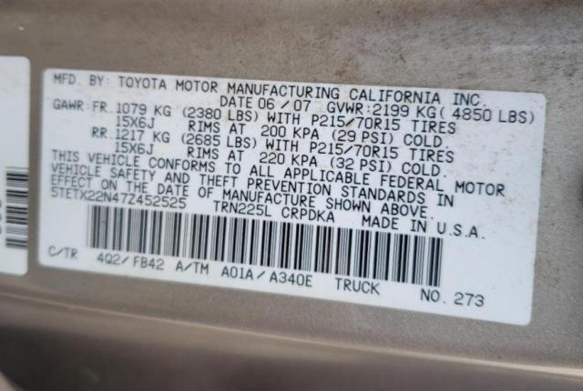 Photo 11 VIN: 5TETX22N47Z452525 - TOYOTA TACOMA 