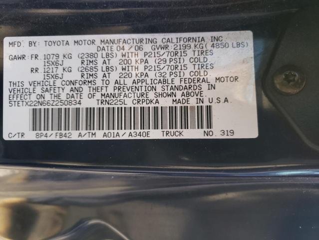 Photo 11 VIN: 5TETX22N66Z250834 - TOYOTA TACOMA 